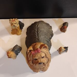 Sandcast & Living Stone Inc Yorkshire Terrier Dog Figurines Lot